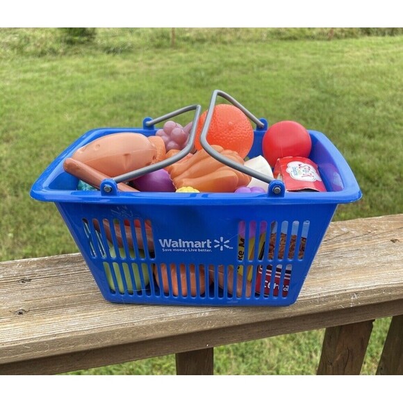 Pretend Play Food Walmart Shopping Basket Produce Groceries Mixed Lot 25+ Pcs - Picture 1 of 11